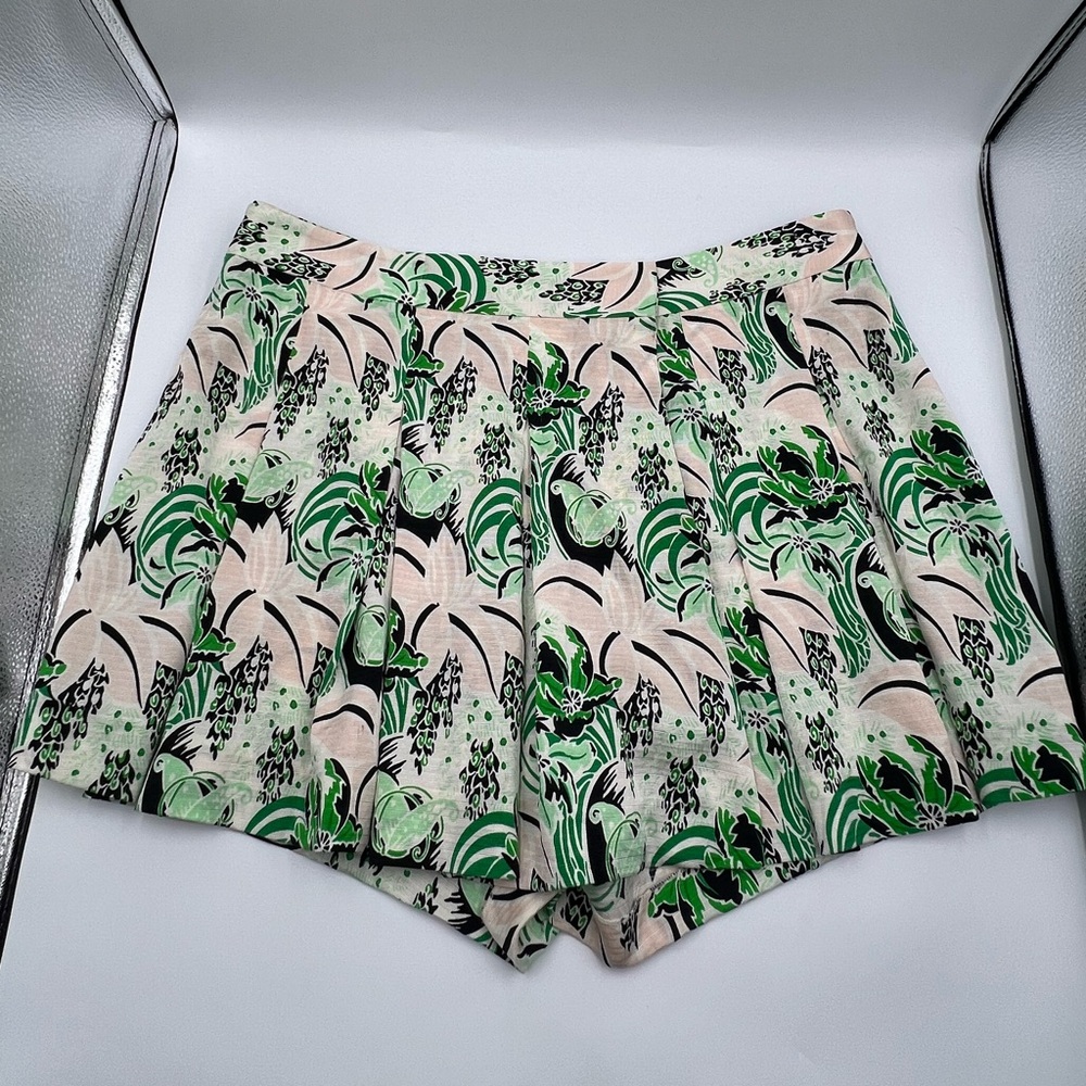Veronica Beard Palm Garden Print Pleated Skort - Picture 2 of 8